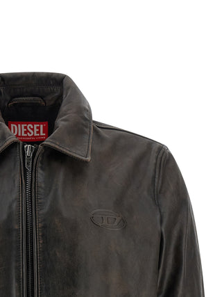 Diesel Brown Cowhide Leather Jacket