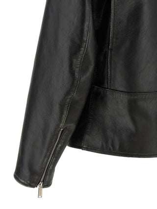 Dsquared² Black Leather Leather Jacket