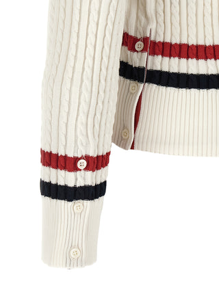 Thom Browne White Cotton Cardigan