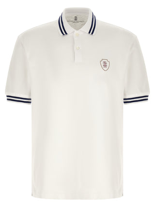 Brunello Cucinelli White Cotton Polo Shirt