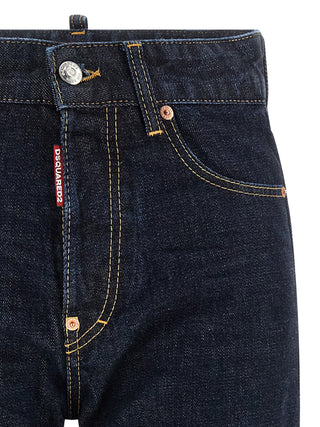 Dsquared² Blue Cotton Straight-Leg Jeans