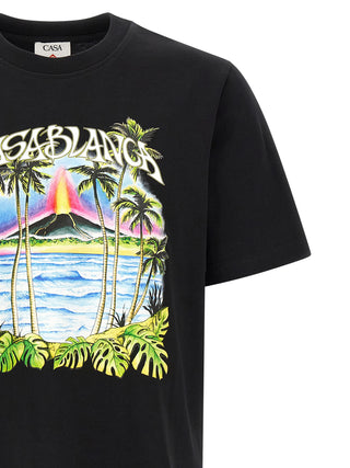 Casablanca Black Organic Cotton T-Shirt