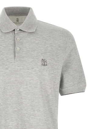 Brunello Cucinelli Gray Cotton Polo Shirt