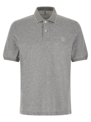 Brunello Cucinelli Gray Cotton Polo Shirt