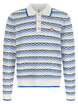 Casablanca Blue Cotton Polo Shirt