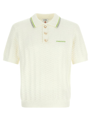 Casablanca White Cotton Polo Shirt