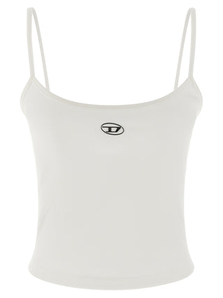 Diesel White Cotton Tank Tops