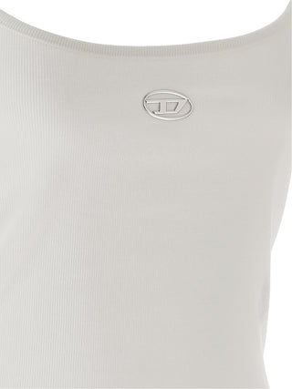 Diesel White Cotton Tank Tops