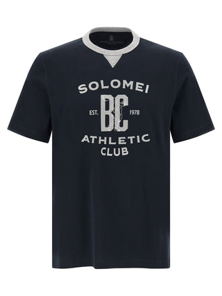 Brunello Cucinelli Blue Cotton T-Shirt
