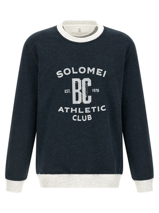 Brunello Cucinelli Blue Cotton Sweatshirt
