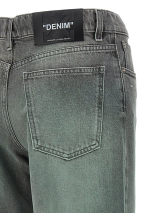 Off-White Gray Cotton Jeans Denim