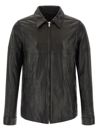 Rick Owens Black Lamb Leather Leather Jacket