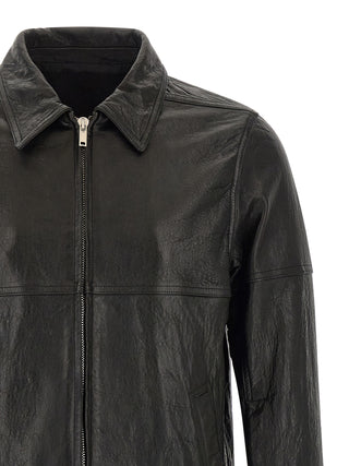 Rick Owens Black Lamb Leather Leather Jacket