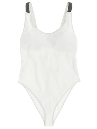 Brunello Cucinelli White Polyamide One-Piece Swimsuit
