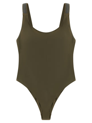 Brunello Cucinelli Bicolor Polyamide One-Piece Swimsuit