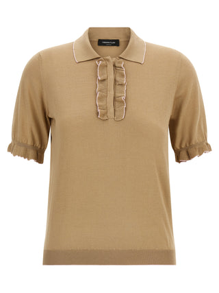 Fabiana Filippi Beige Silk Polo Shirt