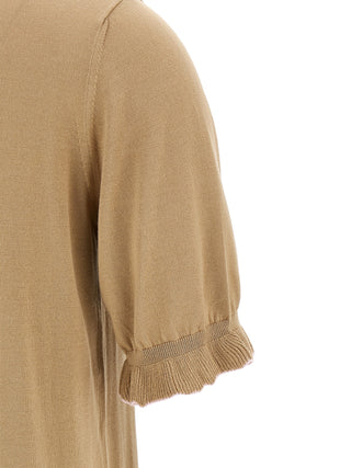 Fabiana Filippi Beige Silk Polo Shirt