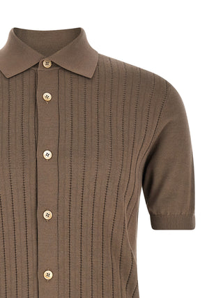 Brunello Cucinelli Brown Cotton Blouse