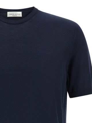 Roberto Collina Blue Cotton Cardigan