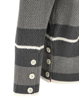 Thom Browne Gray Cotton Cardigan