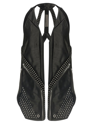 Rick Owens Black Bull Skin Sleeveless Jacket