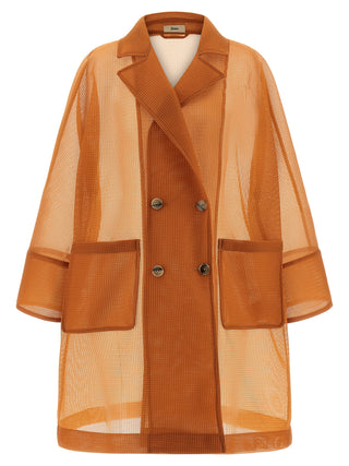 Herno Double-Breasted Mesh Coat