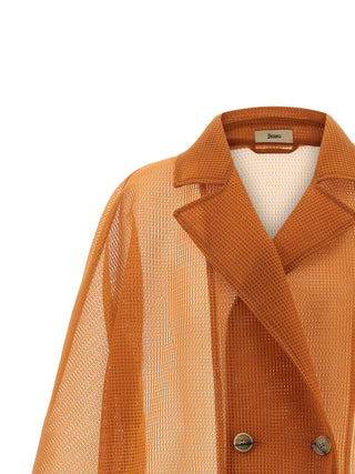 Herno Double-Breasted Mesh Coat