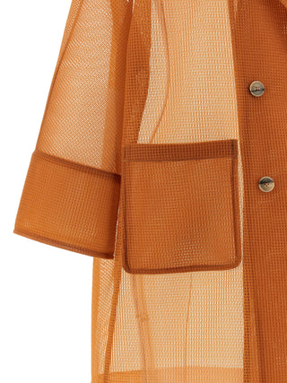 Herno Double-Breasted Mesh Coat
