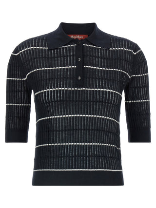 Max Mara Blue Silk Polo Shirt