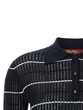 Max Mara Blue Silk Polo Shirt