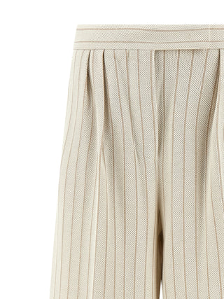 Max Mara White Cotton Casual Pants
