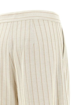 Max Mara White Cotton Casual Pants