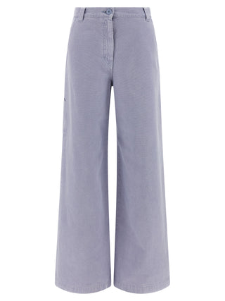 Max Mara Purple Cotton Casual Pants
