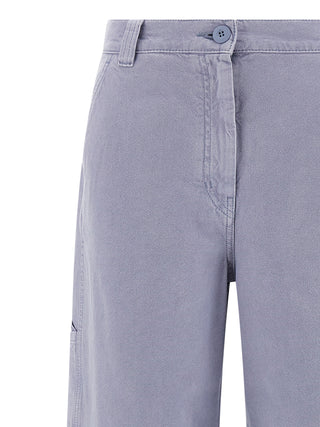 Max Mara Purple Cotton Casual Pants
