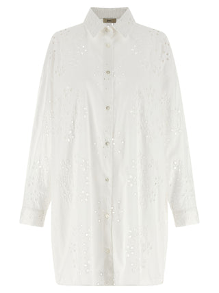 Herno Broderie Anglaise Cotton Shirt