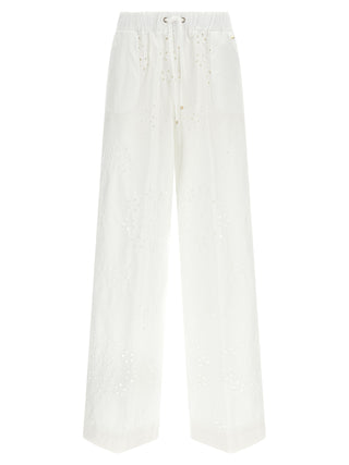 Herno White Cotton Casual Pants