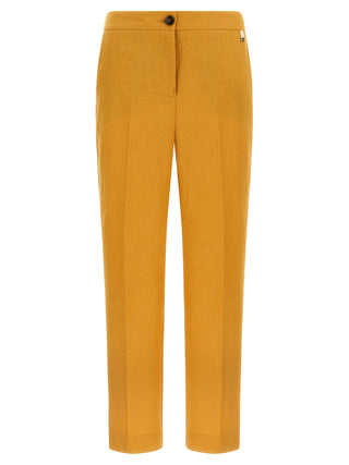 Herno Orange Linen Casual Pants