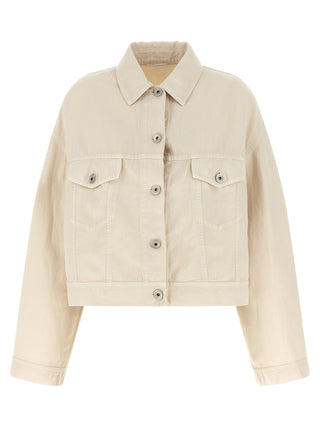 Brunello Cucinelli Beige Cotton Denim Jacket