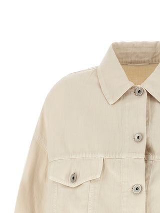 Brunello Cucinelli Beige Cotton Denim Jacket