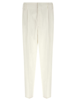 Brunello Cucinelli White Cotton Casual Pants