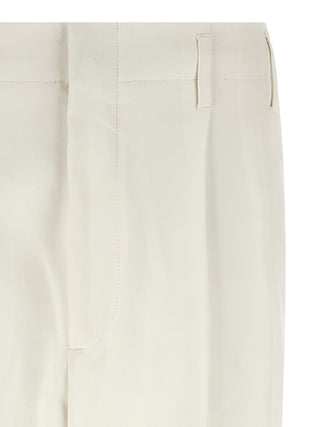 Brunello Cucinelli White Cotton Casual Pants