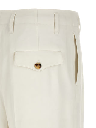 Brunello Cucinelli White Cotton Casual Pants