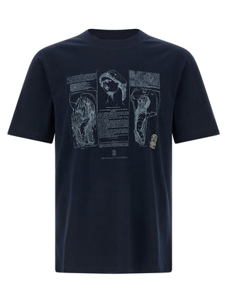 Brunello Cucinelli Blue Cotton T-Shirt