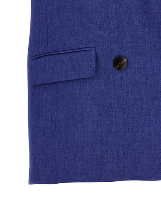 Max Mara Blue Linen Sleeveless Jacket