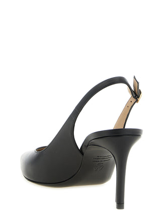 Stuart Weitzman Black Calfskin Mid Heel Pumps