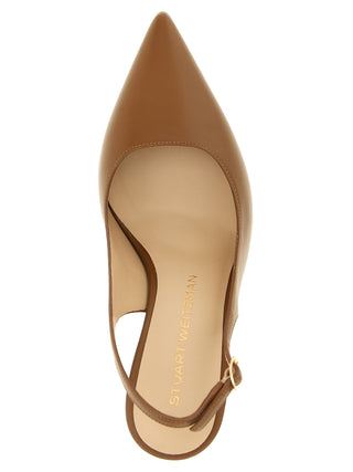 Stuart Weitzman Brown Calfskin Mid Heel Pumps