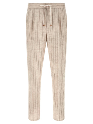 Brunello Cucinelli Beige Linen Casual Pants
