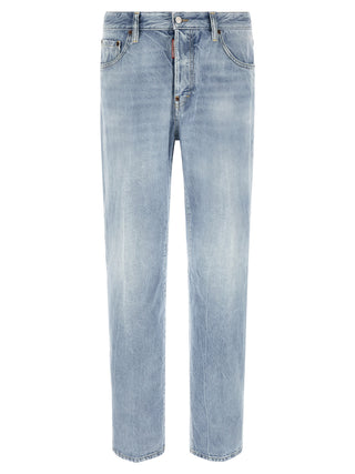 Dsquared² Blue Cotton Straight-Leg Jeans