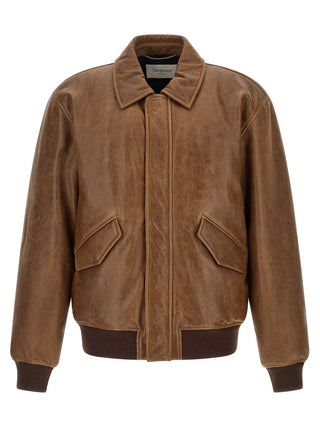 Saint Laurent Brown Lamb Leather Leather Jacket