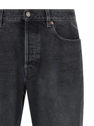 Saint Laurent Black Cotton Straight-Leg Jeans